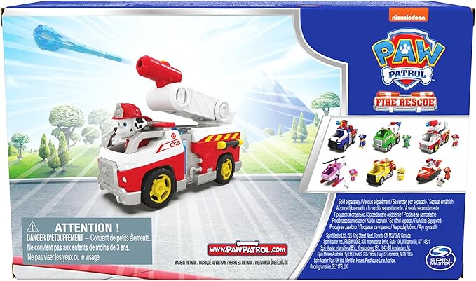 Paw Patrol Fire Rescue: Marshall Rescue Fire Engine with Action Figure & Projectile Launcher & Toy Truck, Kids Toys for Boys & Girls Ages 3 and Up