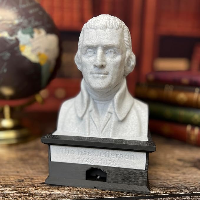 MunnyGrubbers - Thomas Jefferson - Talking Busts - Plastic Collectible Toy - Press The Button for a Quote or Fun Fact - (Marble)