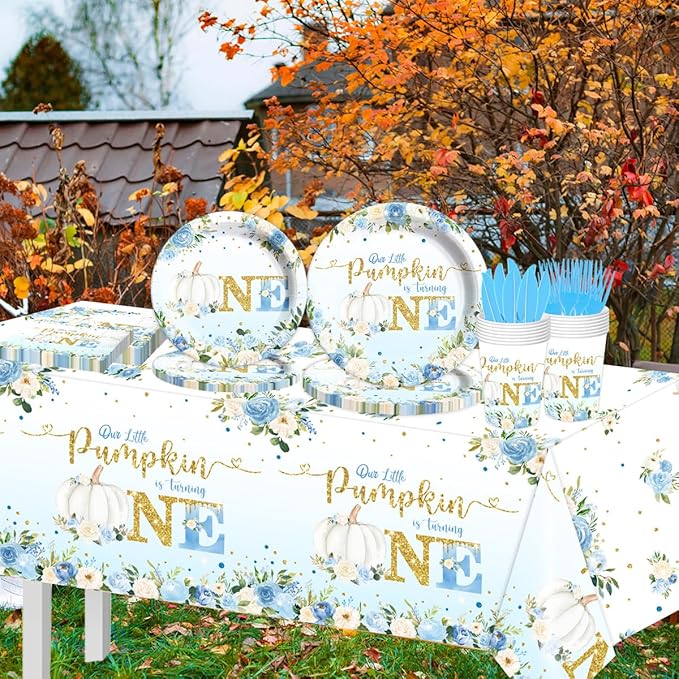 Blue Boy Our Little Pumpkin is Turning Tableware