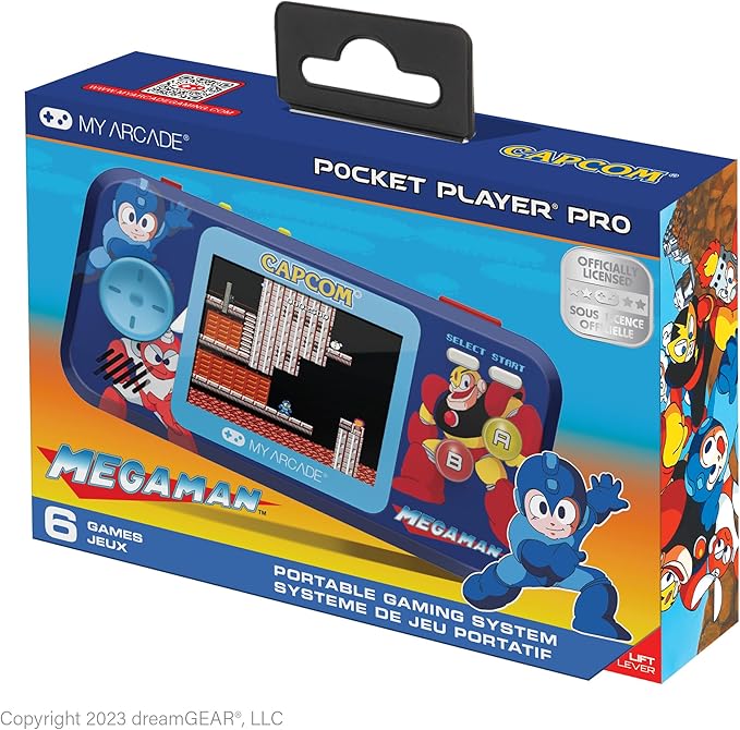 My Arcade Megaman Pocket Player Pro: Arcade Classics Capcom Video Game Console, 6 Games in 1, Birthday Gifts, Collectible