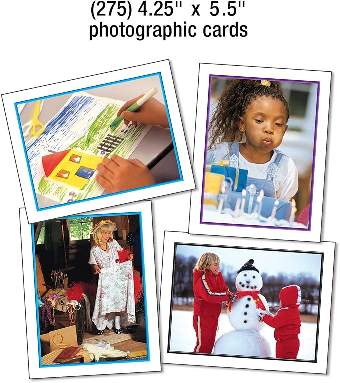 Key Education Nouns, Verbs, and Adjectives Photographic Learning Cards, 275 Vocabulary Flash Cards, Parts of Speech Picture Games, Learning Resources for Preschool, ESL, and Special Needs