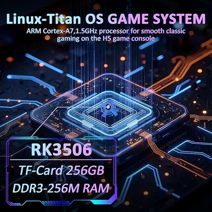 H5 Retro Gaming Console, 5.0 Inch IPS HD Screen Handheld Game Console, 256GB TF Card Build-in 40000+ Classic Games, Portable Video Arcade Support 34+ Emulators with 4000mAh Battery, Black