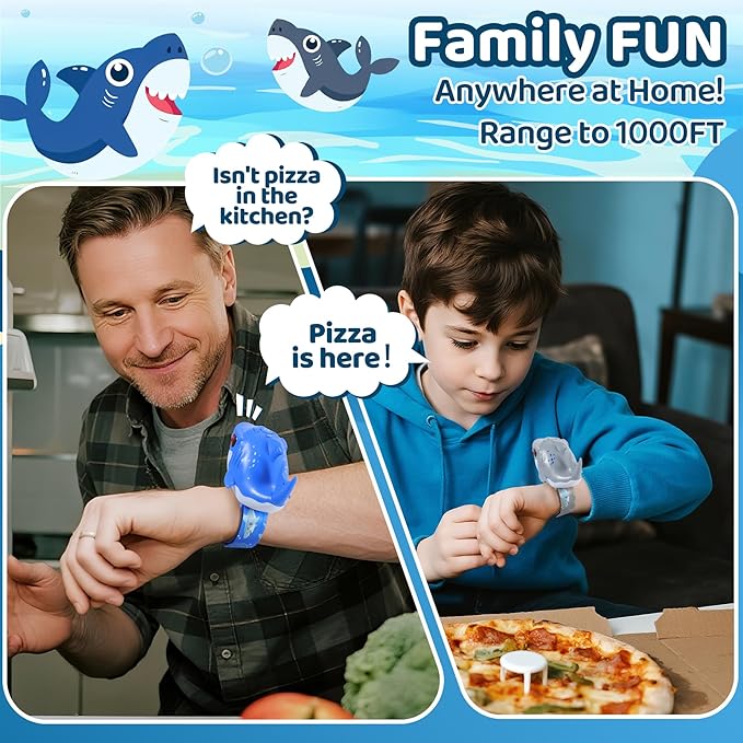 Vvinca Transform Toys Walkie Talkies for Kids 4 Pack - Cool Robot Toys&Shark for Boys Age 3-5 5-7 8-12 Christmas Birthday Gifts for Toddlers Adjustable Strap Clear Sound Camping Outdoor