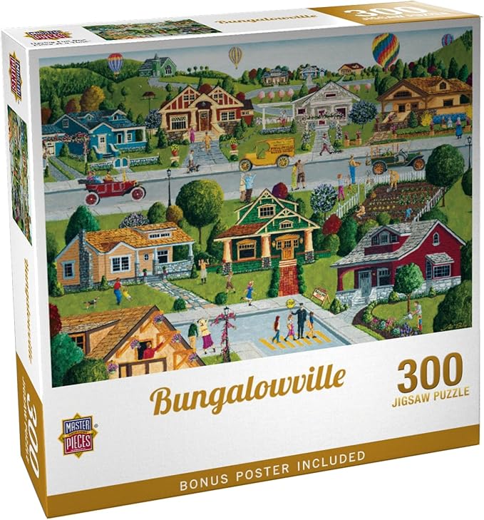 Masterpieces 300 Piece Jigsaw Puzzle for Adults and Families - Bungalowville - 19.25"x26.63"