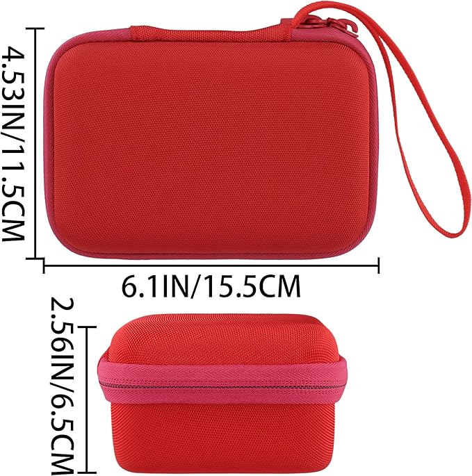 co2CREA Hard Case Compatible with Yoto Mini Kids Audio Music Player Children Speaker Plays Audiobook Cards Radio and Card Holder Hold up to Yoto 36 Cards, Red Case