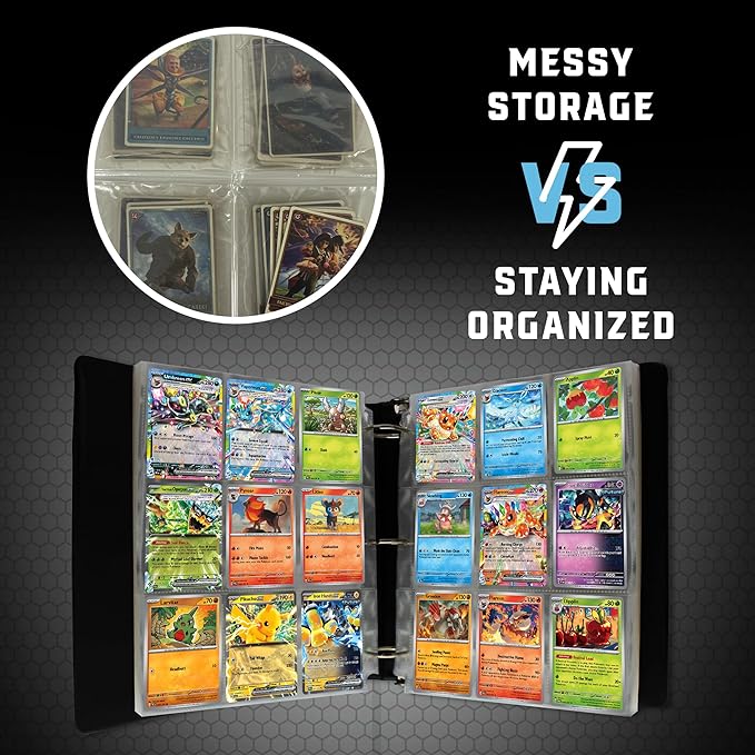 9-Pocket Card Sleeves Binder Sheets, 70 Count – Clear PVC-Free, Acid-Free Protector Sheets for Pokémon, YuGiOh, MTG, TCG, Game & Sports Cards