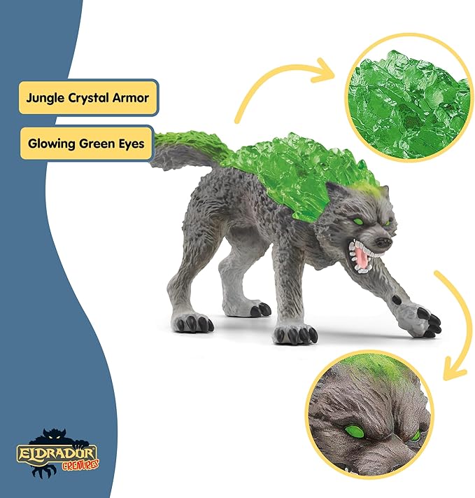 Schleich Eldrador Creatures - 6" Stone Wolf Figurine - Fun Fantasy Animal Figure for Imaginative Play for Boys and Girls - Durable Rock Beast Toy - Cool Monster Toys for Kids Ages 7+ | 70153