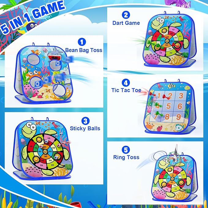 Bean Bag Toss Game for Kids, Cornhole Board Toddler Toys for Kids Party Activity and Outdoor Yard Backyard, Birthday Gift or Christmas for Aged 3 4 5 6 7 8 Year Old Boys