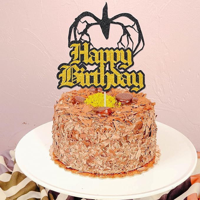 Stranger Birthday Cake Topper - Glitter Stranger Themed Things Birthday Decorations for Birthday Party Supplies