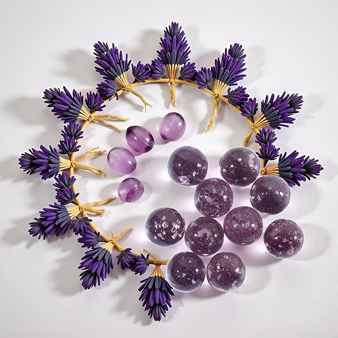 10Pcs Glass Marbles Glow in The Dark Multi-Color Luminous Marbles Marble Games and DIY Home Decoration Marble Runs Learning and Education (0.47 inch) (Purple)