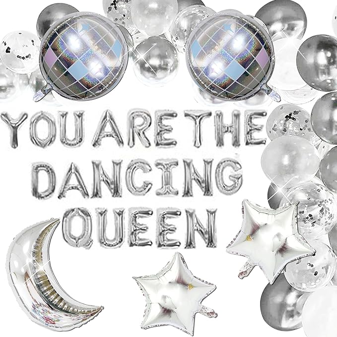 38 PCS You are the Dancing Queen Decoration Mamma Mia Party Decorations You are the Dancing Queen Balloons You are the Dancing Queen Banner 70s Disco Decoration Dancing Queen Party Supplies