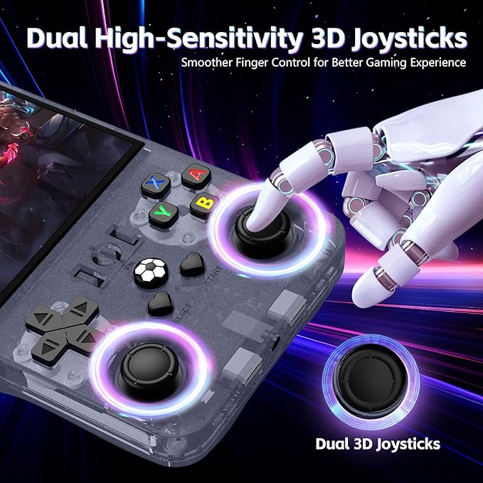 R36MAX Retro Handheld Gaming Console, Built-in 22,000+ Classic Games, Open Source Linux System, Portable Game Emulator Console, 4.0-Inch 4K HD IPS Screen Video Player, 4000mAh Battery (Gray 128GB)