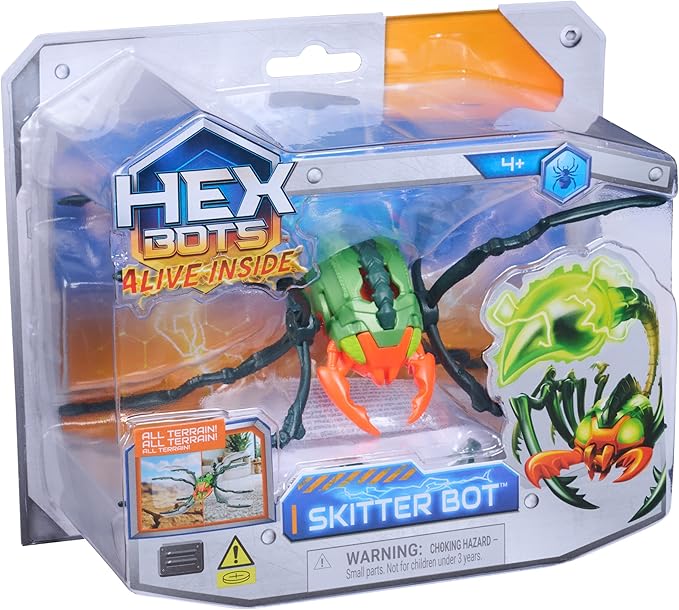 HEX Bots Skitter Bot Scorpion, Robotic Kids Toys with Insect-Like Movement for Indoor/Outdoor Play, Robot Toys for Boys & Girls Ages 4 & Up, Red