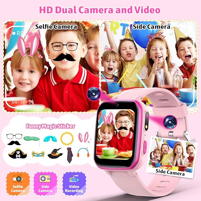 zicor Kids Game Watch Gift with 26 Puzzle Games, Dual Camera, Music Player, Pedometer, Video Recorder, Flashlight, Alarm Clock, Educational Toy for Boys and Girls Age 4-12, Birthday Chritmas Gift