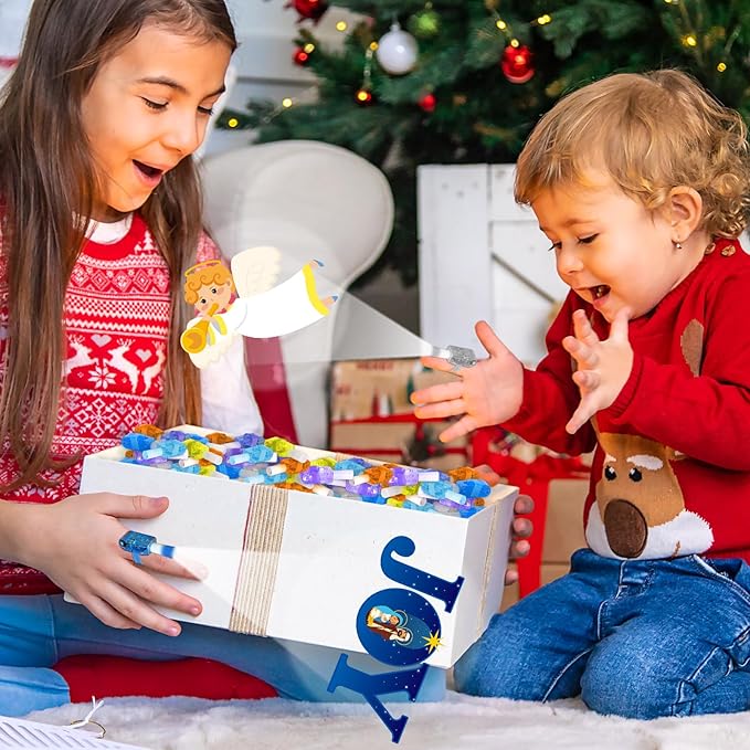 36PCS Christmas Nativity Finger Lights for Kids Nativity Light Up Finger Lights Bulk Christmas Jesus Led Fingers Light Glow in the Dark Jesus Toys Xmas Stocking Goodie Bag Filler Religious Funny Gift