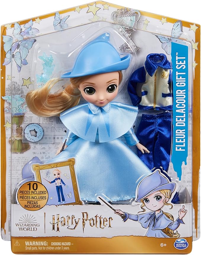 Wizarding World Harry Potter, 8-inch Fleur Delacour 10-piece Doll Gift Set with 2 Outfits and 8 Doll Accessories, Kids Toys for Ages 6 and up