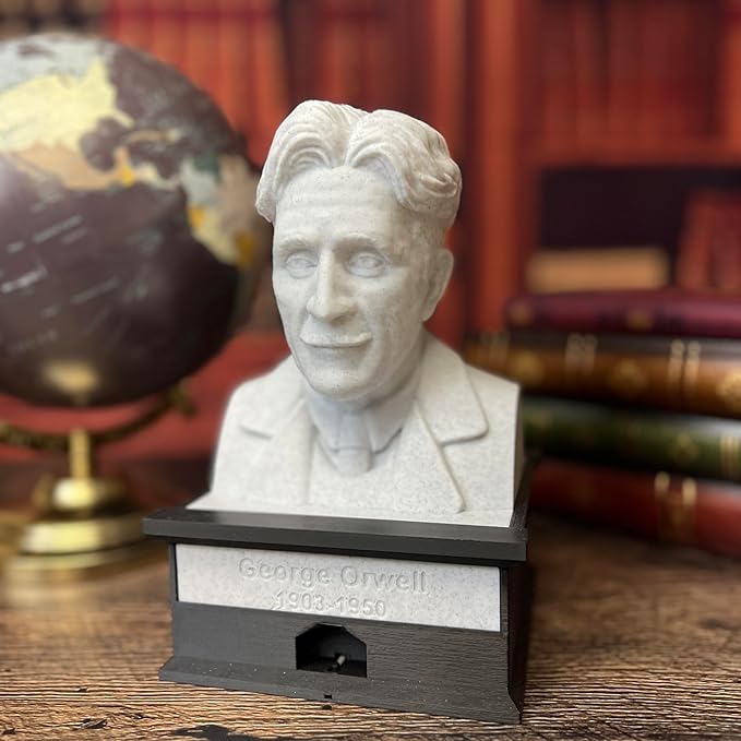 MunnyGrubbers - George Orwell - Talking Busts - Plastic Collectible Toy - Press The Button for a Quote or Fun Fact - (Marble)