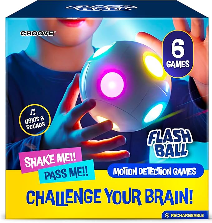 Handheld Light-Up Brain & Memory Action Ball - 6 Fun Fast-Paced Games for Kids - Rechargeable - Boys Toys Age 8-10 - Coolest Electronic Memory Game for Ages 7 8 9 10 11 12 13 - Easter Gifts for Kids