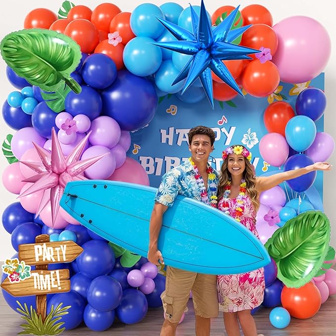 100pcs Hawaii Balloons Garland Arch Kit with Balloons for Birthday Decorations,Party Supplies for boys Girls (Hawaii)
