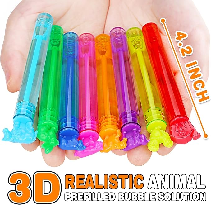 32Pcs Animal Farm Bubbles with Gift Box, Party Favors for Kid, Mini Dog/Horse Bubble Wands Bulk, Birthday Decoration, Pinata Filler, Goody Bag Stuffers Supplies, Carnival Prizes, Classroom Gift Toy