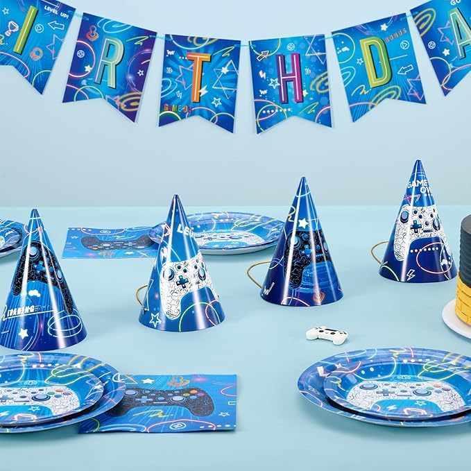 WERNNSAI Birthday Party Hats - 12 Pcs Birthday Party Supplies Cone Hat Headbands Colorful Paper Party Hats for Kids