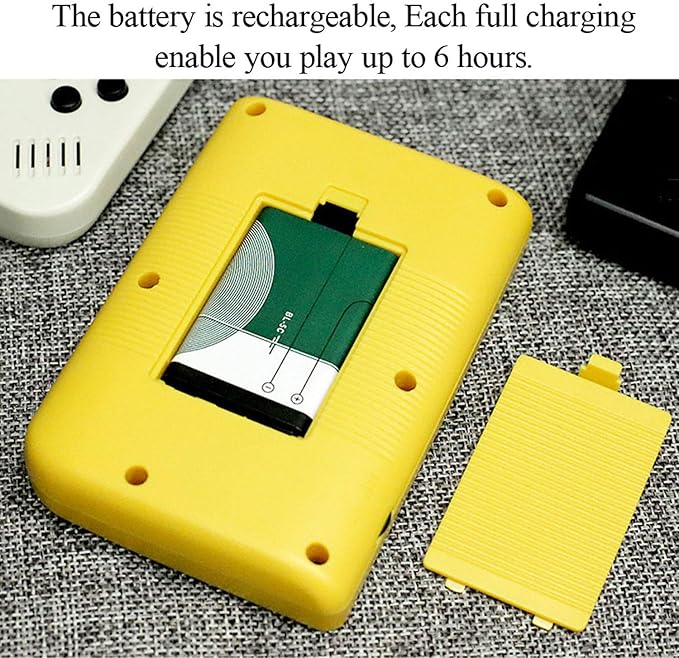 Handheld Games Console for Kids Adults - Retro Video Games Consoles 3 inch Screen 168 Classic Games 8 Bit Game Player with AV Cable Can Play on TV (Yellow)