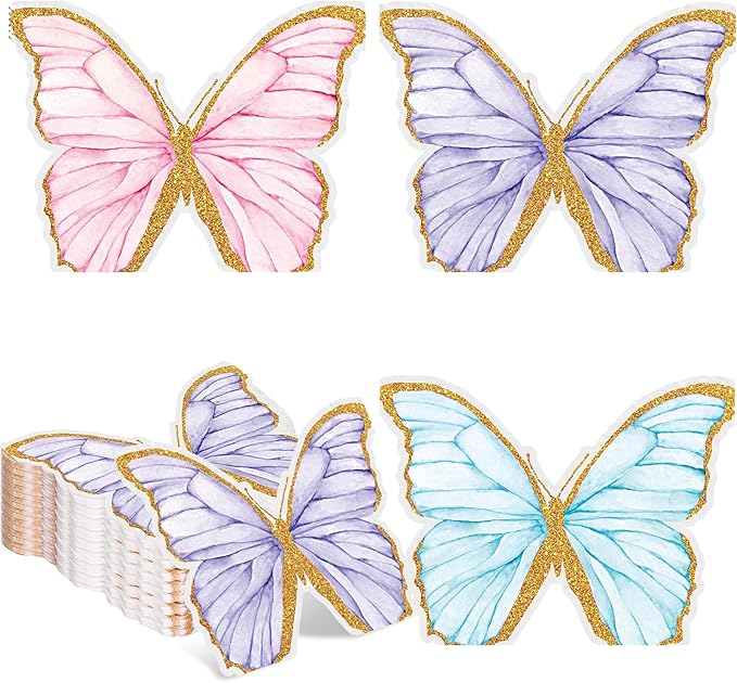 120 Pcs Butterfly Paper Napkins Bulk Disposable Cocktail Paper Napkins Dinner Table Disposable Guest Napkin for Butterfly Party, Baby Shower Wedding Birthday Party Supplies