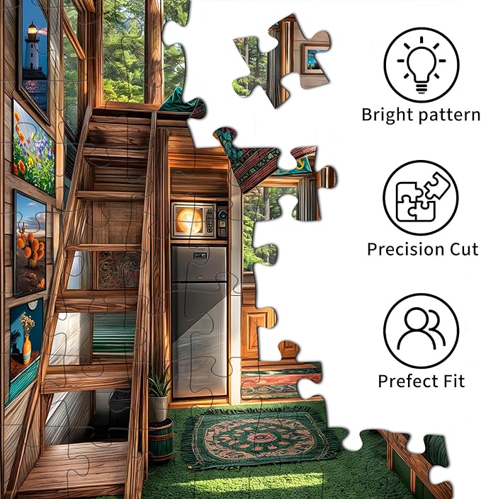 Forest House Puzzles for Adults 1000 Piece, Jigsaw Puzzles for Adults, Adult Challenging Game Toys, Impossible Puzzle, Family Decoration Puzzle