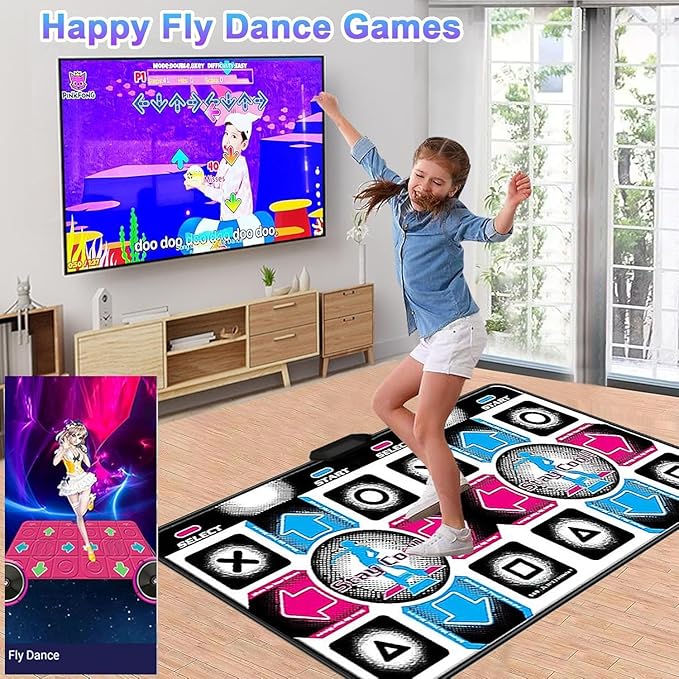 Dance Mat for Kids,Dancing Mat for Family with Interactive Dance Pad Games, HD Plug & Play TV Dance Game Console, for Kids,Birthday Gift for Girls