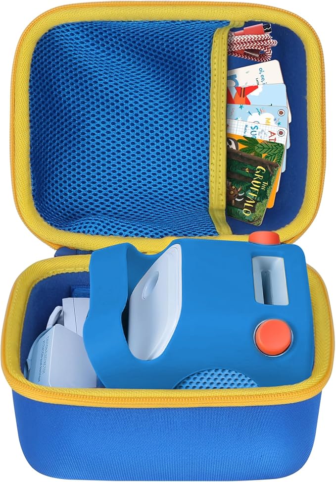 Hard Case Compatible with Yoto Player Kids Speaker Kids Audio Music Children Player Audiobook Cards Radio (Blue + Yellow Case)