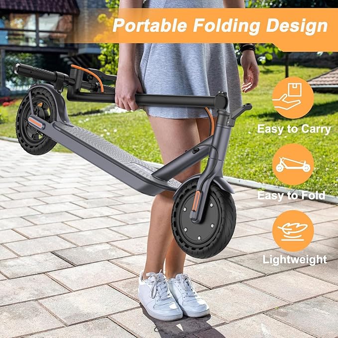 VOLPAM Electric Scooter, 350W/500W Powerful Motor, 8.5"/10" Solid Tires, 19/21Mph, 28/23/21/16 Miles Max Range, Dual Braking