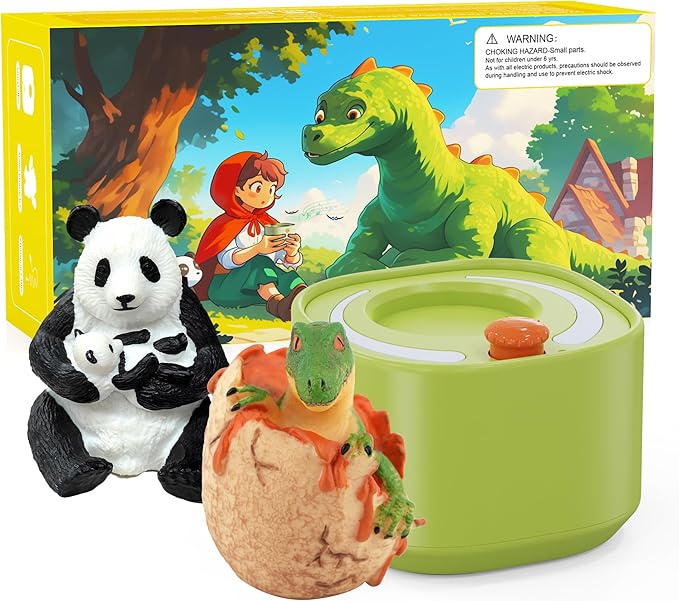 Magic AI Children's Storytelling Toy Machine -Dinosaur Island Adventures and Alex The Panda's Journey Home Personalized Interactive Stories with Smart Q&A, Fun Character Toys