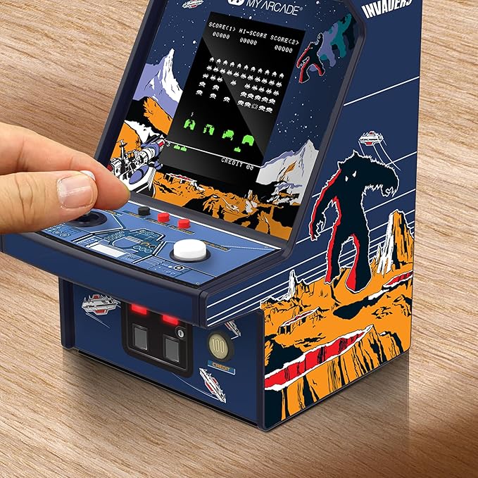 My Arcade Space Invaders Micro Player Pro: Retro Games, 6.75" Mini Arcade Machine, Video Game Collectibles