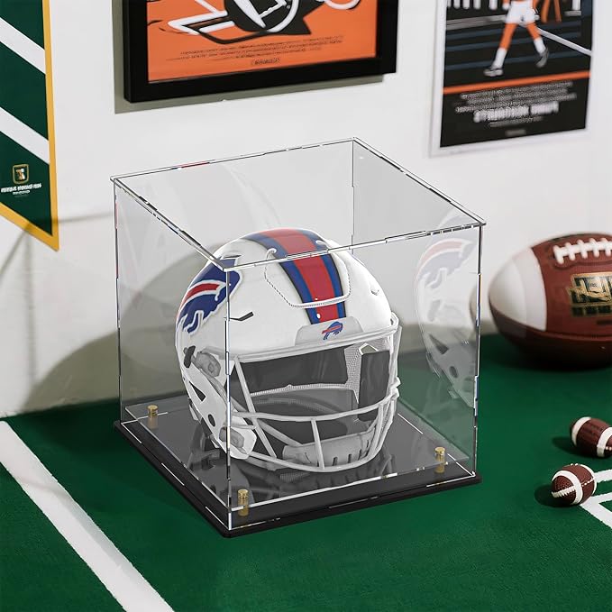 Acrylic Display Case with Floating Shelf & Thick Base for Basketball – Clear UV-Protected Figure Collectible Showcase for Souvenirs, Figurines, and Memorabilia (12" Lx12 Wx12 H)