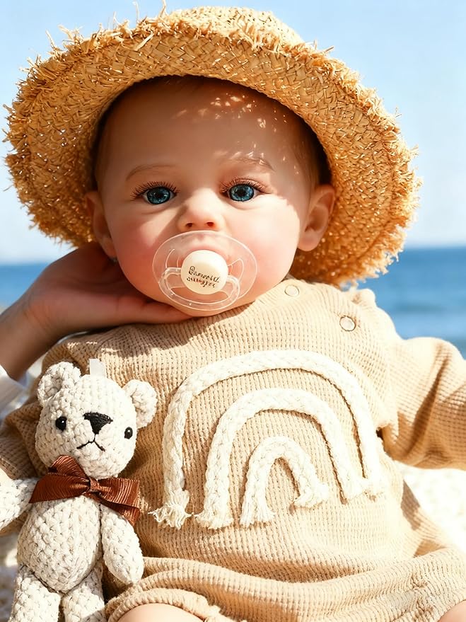 Anano Full Silicone Baby Doll-19 in Realistic Reborn Baby Dolls Silicone Full Body, Realistic Babys Doll Newborn Girl, Real Life Babys Reborn Dolls Washable with Accessories