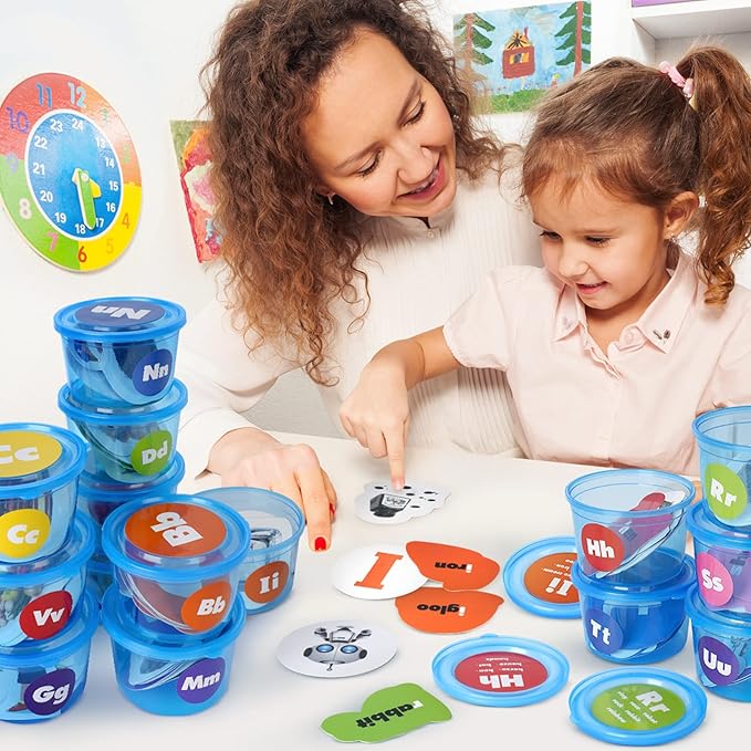 Joyreal 271 PCS Alphabet Learning Toys for Toddlers 3-5, ABC Phonics Games with 26 Sorting Tubs & Flash Cards, Montessori Preschool Classroom Must Haves, Letter Sounds Recognition Activities