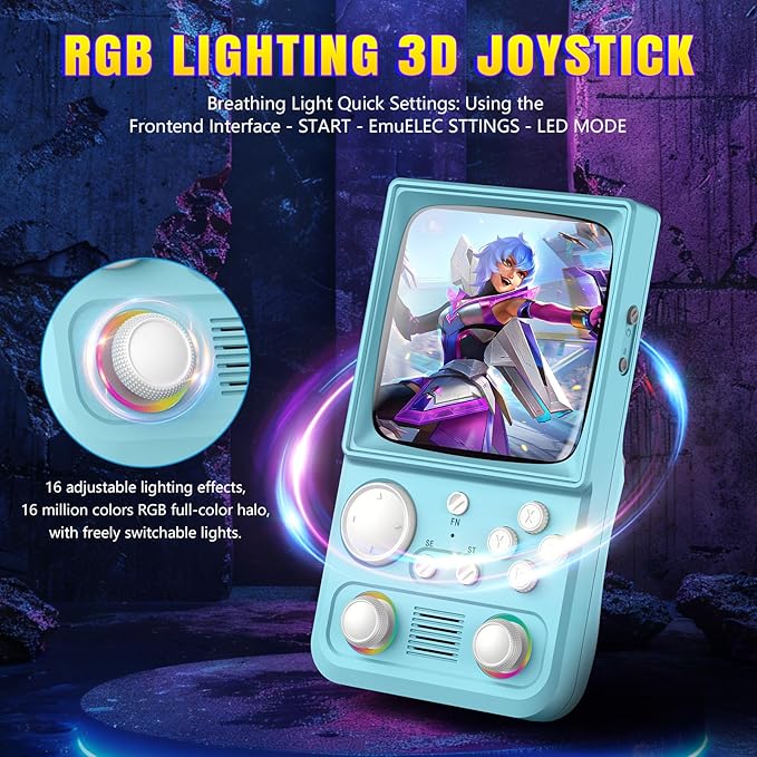 R36TMAX Upgraded Retro Handheld Game Console with 4000mAh Battery, 4.0'' IPS Screen, Retro Gaming Console with Portable Case, Supports WiFi Networked Fighting and OTG (Classic Blue)