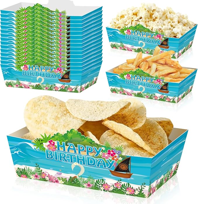 25Pcs Marine Disposable Paper Food Trays for Marine Theme Birthday Party Supplies Baby Shower Decorations