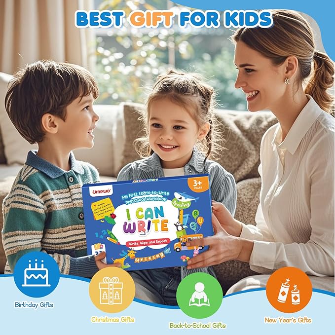 Preschool Learning Activities Kindergarten Workbooks, Toddler Alphabet Learning Educational Toys for 2 3 4 5 Year Old, Writing Practice Tracing Activity Books, Back to School, Easter Basket Stuffers