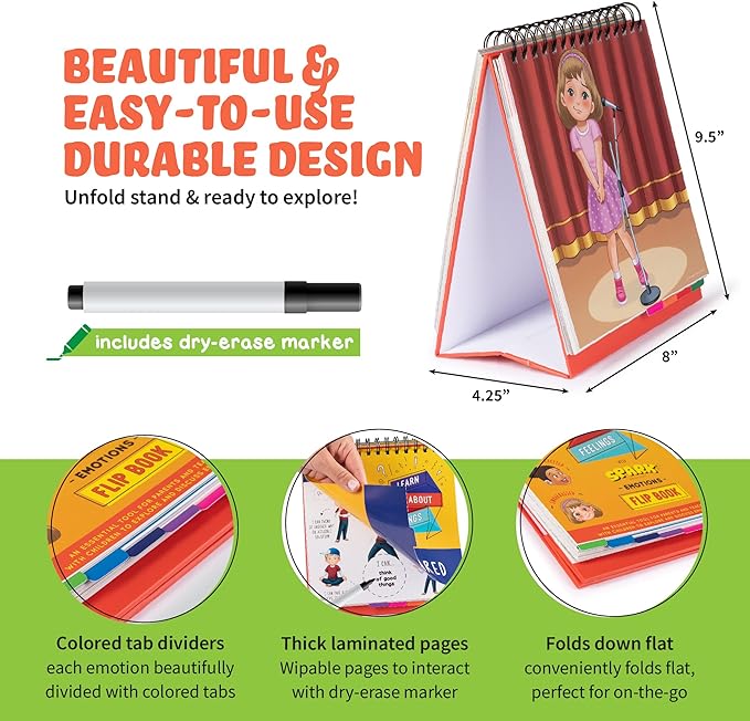 Emotion and Feeling Busy Book for Kids, Calming Corner, ABA Therapy Materials, Emotion Charts, Autism Homeschooling ADHD Tool, Social Emotional Learning