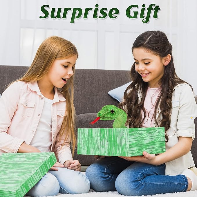 Giant Stuffed Snake, Lifelike Plush Animal, 110 in Large Toy Snake for Kids, Perfect for Birthday Present or Party Prank Prop (Green)