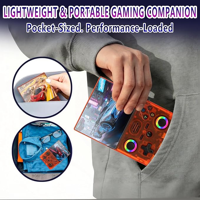 2026 NEW Upgrade RF45V Retro Handheld Game Console - 4.5 Inch Ultra-Large Screen,Support 18000+Classic Games,64G TF Card,4000mAh Battery,Linux System,Birthday Gift for Adult or Friends - Red