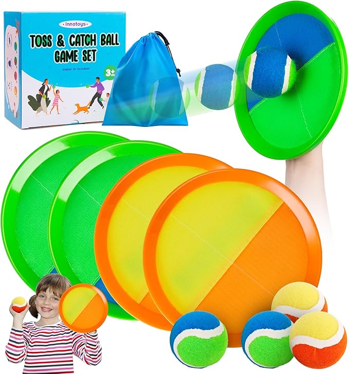 Toss and Catch Ball Game - Ideal Outdoor Beach, Pool & Yard Toy for Toddlers and Kids Ages 4, 5, 6, 7, 8+, Perfect for Boys Girls - Great Birthday Gift & Stocking Stuffers