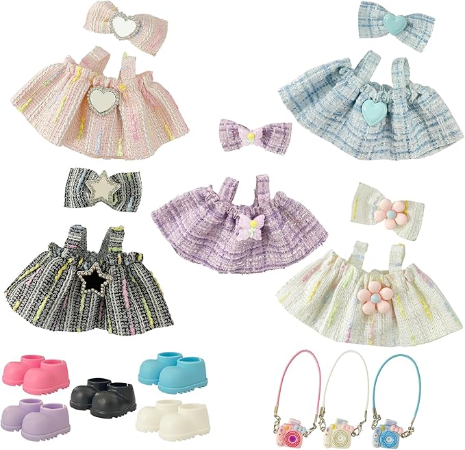 Clothes for Doll, 6 Pack Doll Outfits for 17cm Doll, Perfect for Play and Display, Accessories for Doll's Collectors, (No Dolls) (Princess Dress)