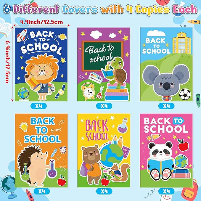 Back to School Coloring Books for Kids - 24Pcs First Day of School Mini Coloring Booklet Bulk Cartoon DIY Art Drawing Book for Back to School Party Goodie Bags Stuffers School Classroom Favor