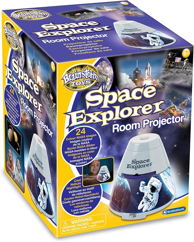 Brainstorm Toys: Space Explorer Room Projector - 24 NASA & Hubble Spacecraft Images, Nebula Nightlight, Kids Ages 6+
