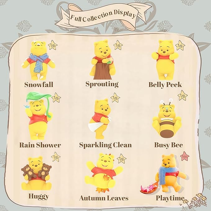 MINISO Winnie The Pooh Blind Box Happy Hour Series Blind Box Cute Desktop Ornaments Gift Collection Random One Piece