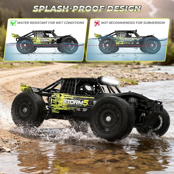 HAIBOXING 1:18 Desert Off-Road RC Truck 18856, RTR Fast 36km/h 4WD Electric Car Splash-Proof, Hobby Grade for Kids, Beginners, and Adults; Dual Batteries for Extended Outdoor Fun - Remote Control Toy
