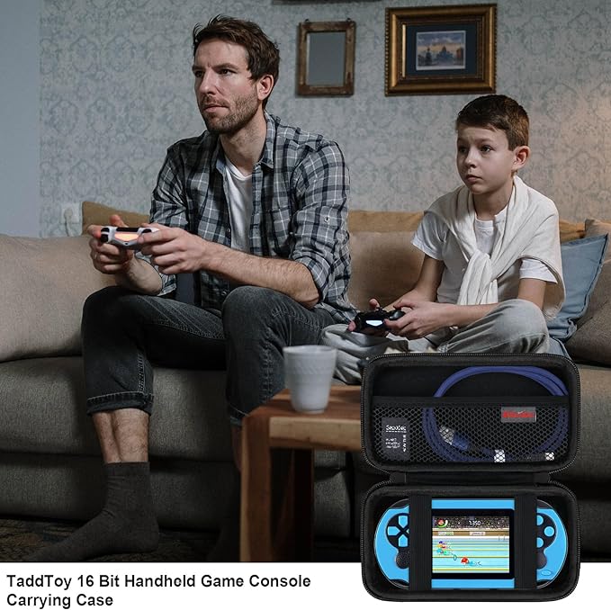 Elonbo Carrying Case for WELLST·G/TaddToy/Beijue/FAMILY POCKET/CCTU/X-JOYKIDS/GREENCREEK/Beico/KAVOYI/GuaiyeyeAP/TEBIYOU Handheld Game Console, Portable Electronic Gaming Player Bag, Black