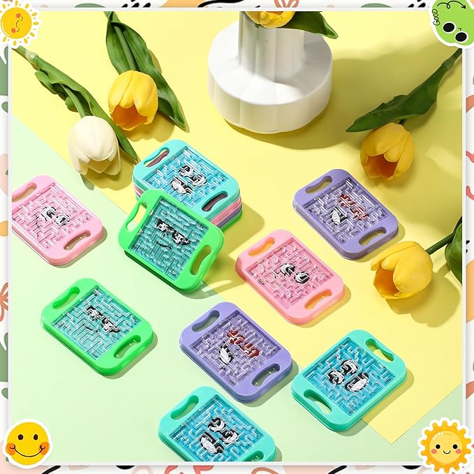 36 Pcs Mini Maze Puzzle Bulk for Kids Hawaii Party Favors Small Maze Cubes Game Educational Handheld Puzzle Travel Games Easter Classroom Exchange Gifts for Students Adult(Emoticon)
